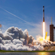 A SpaceX Falcon 9 rocket launches on October 16, 2021.